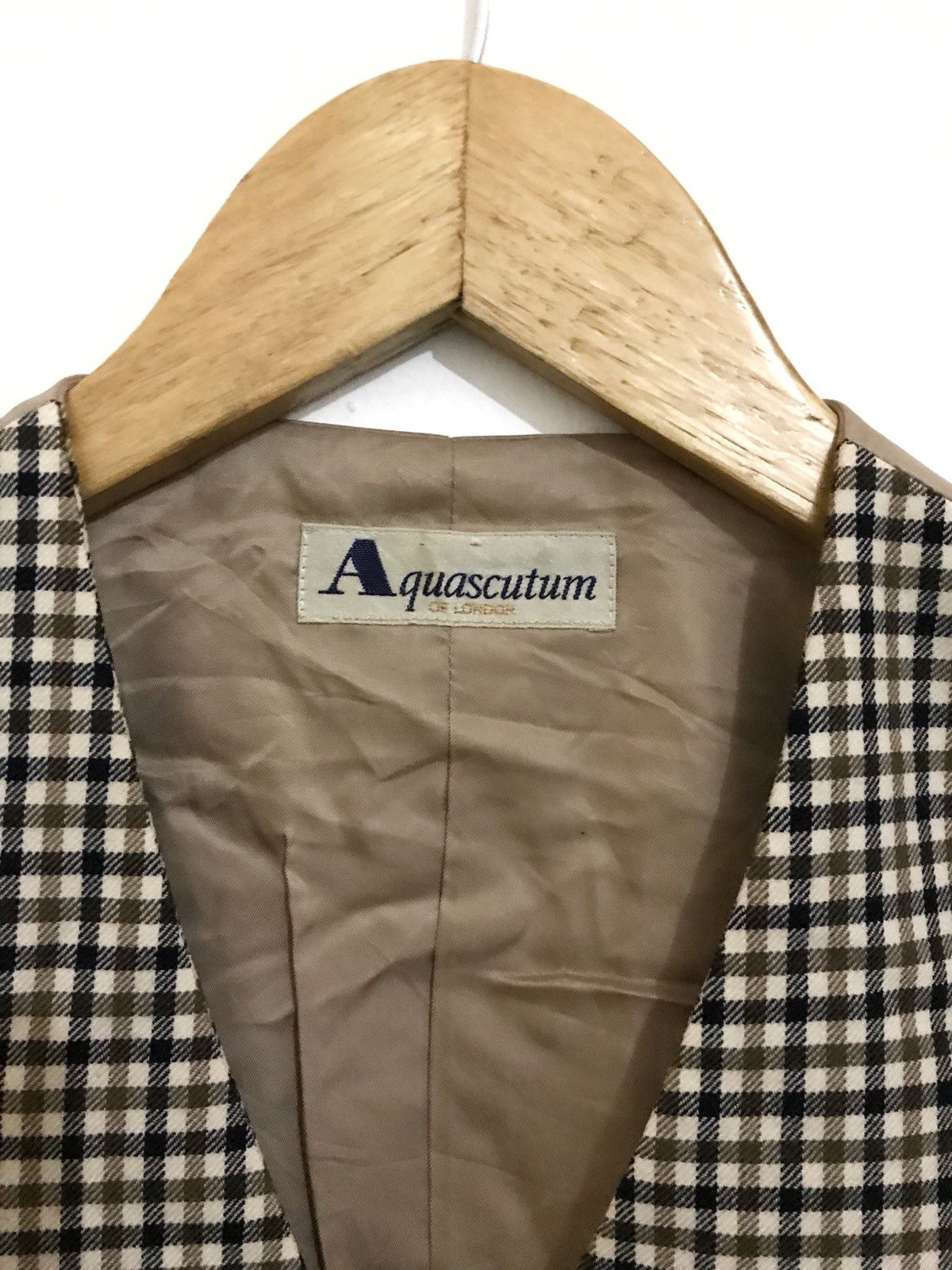 Aquascutum Vintage Aquascutum Checked Plaid Vest Size 38S - 2 Thumbnail