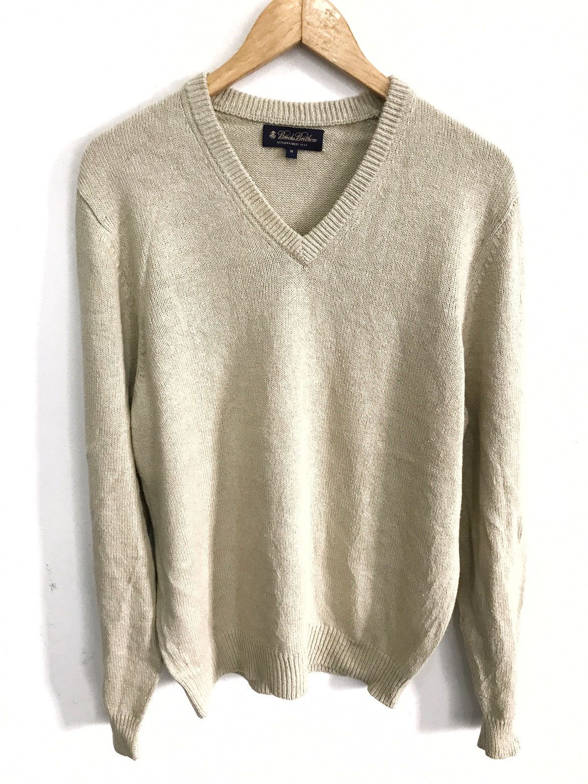 image of Brooks Brothers Crewneck Hand Knit Sweatshirt in Brown, Men's (Size Medium)