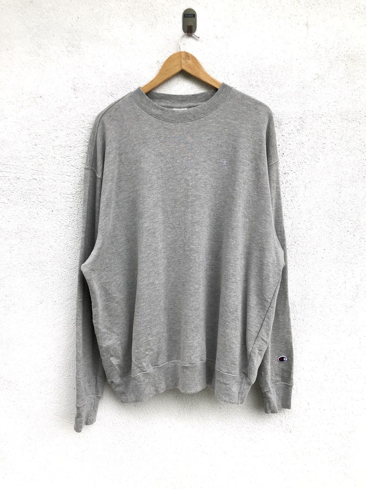 Champion Champion Grey Plain Small Arm Logo Crewneck Sweatshirt Size US L / EU 52-54 / 3 - 2 Thumbnail
