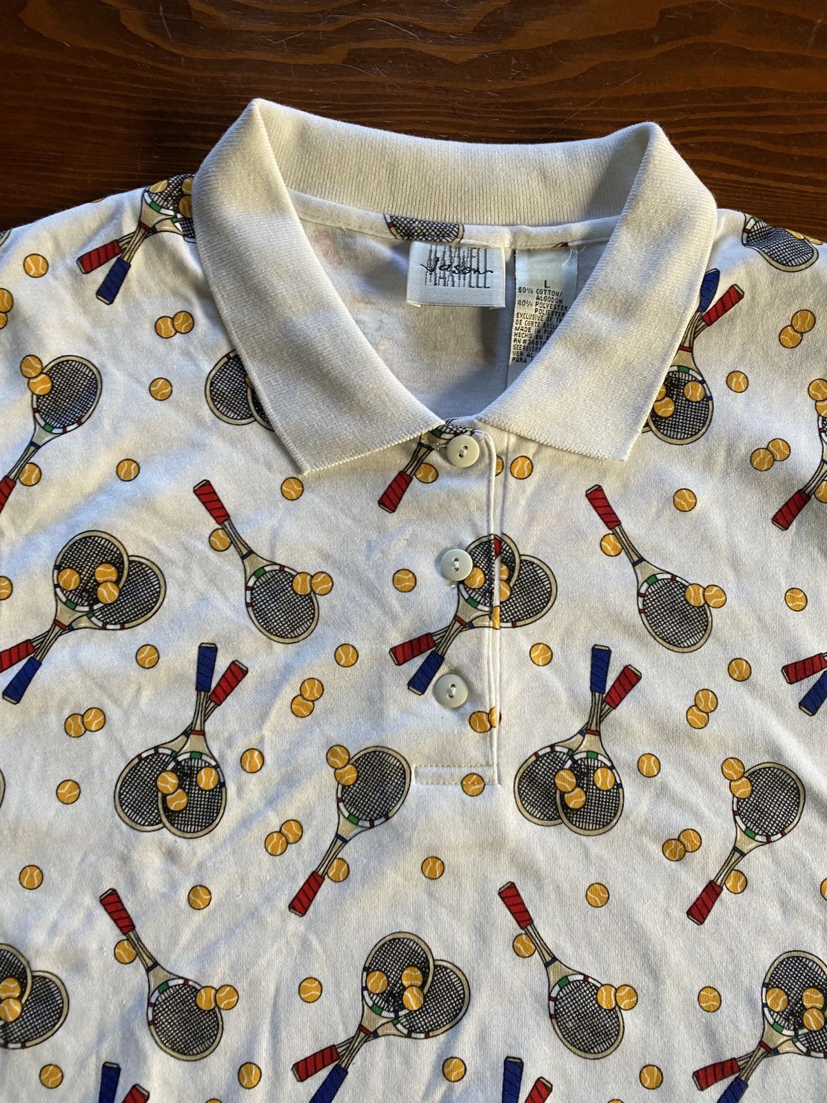 Vintage Vintage NWT 90’s Tennis All Over Short Sleeve Polo Size US M / EU 48-50 / 2 - 3 Thumbnail