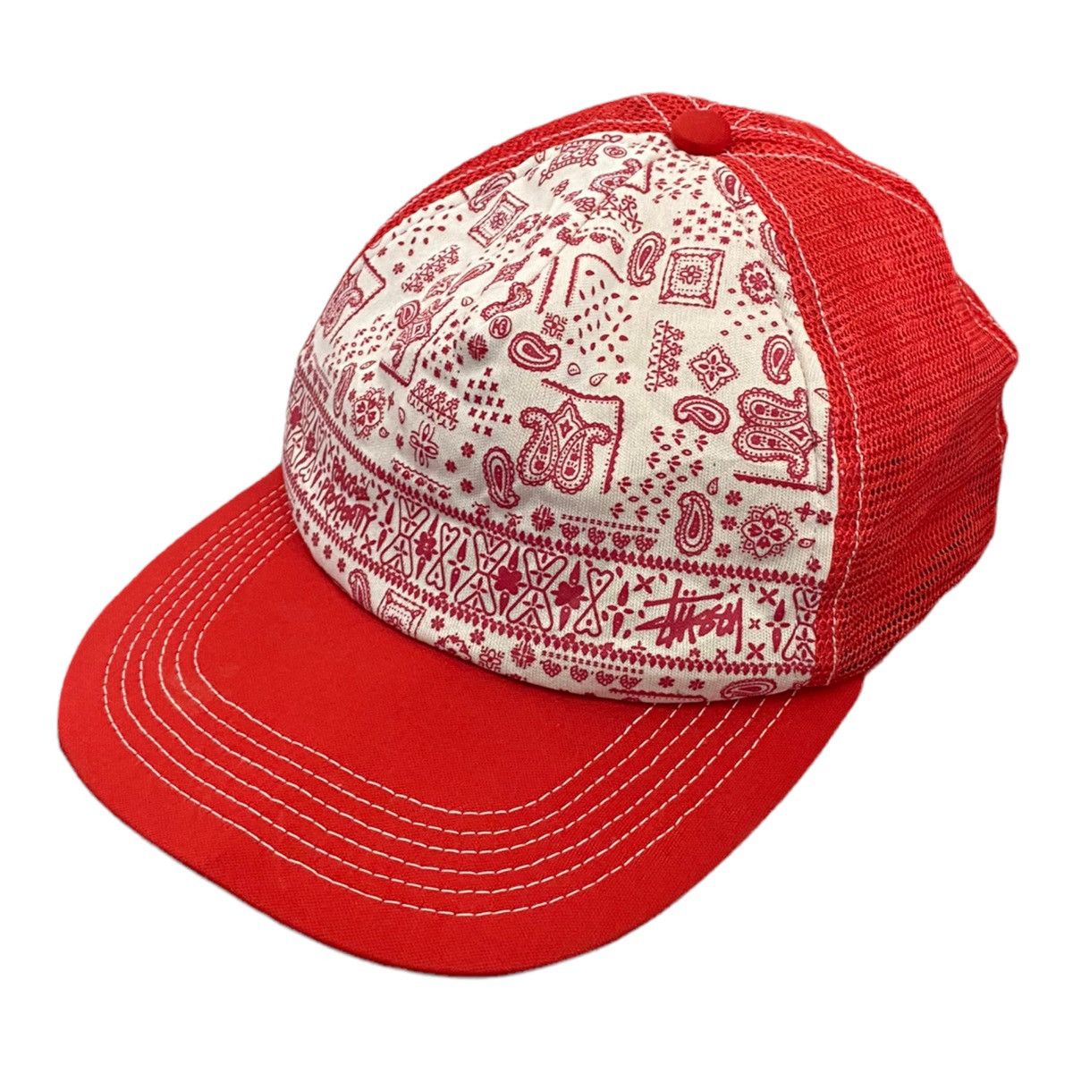Stussy × Vintage RARE VINTAGE STUSSY PAISLEY TRUCKER HATS Size ONE SIZE - 3 Thumbnail