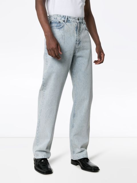 Y/Project Striped Wide-Leg Jeans in White Size US 28 / EU 44 - 2 Thumbnail