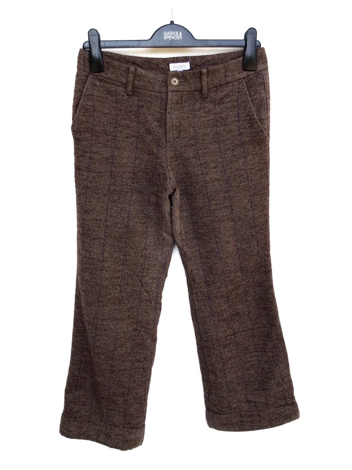 Mackintosh Mackintosh Philosophy Brown Checked Wool Trousers Pants Size US 28 / EU 44 - 2 Thumbnail