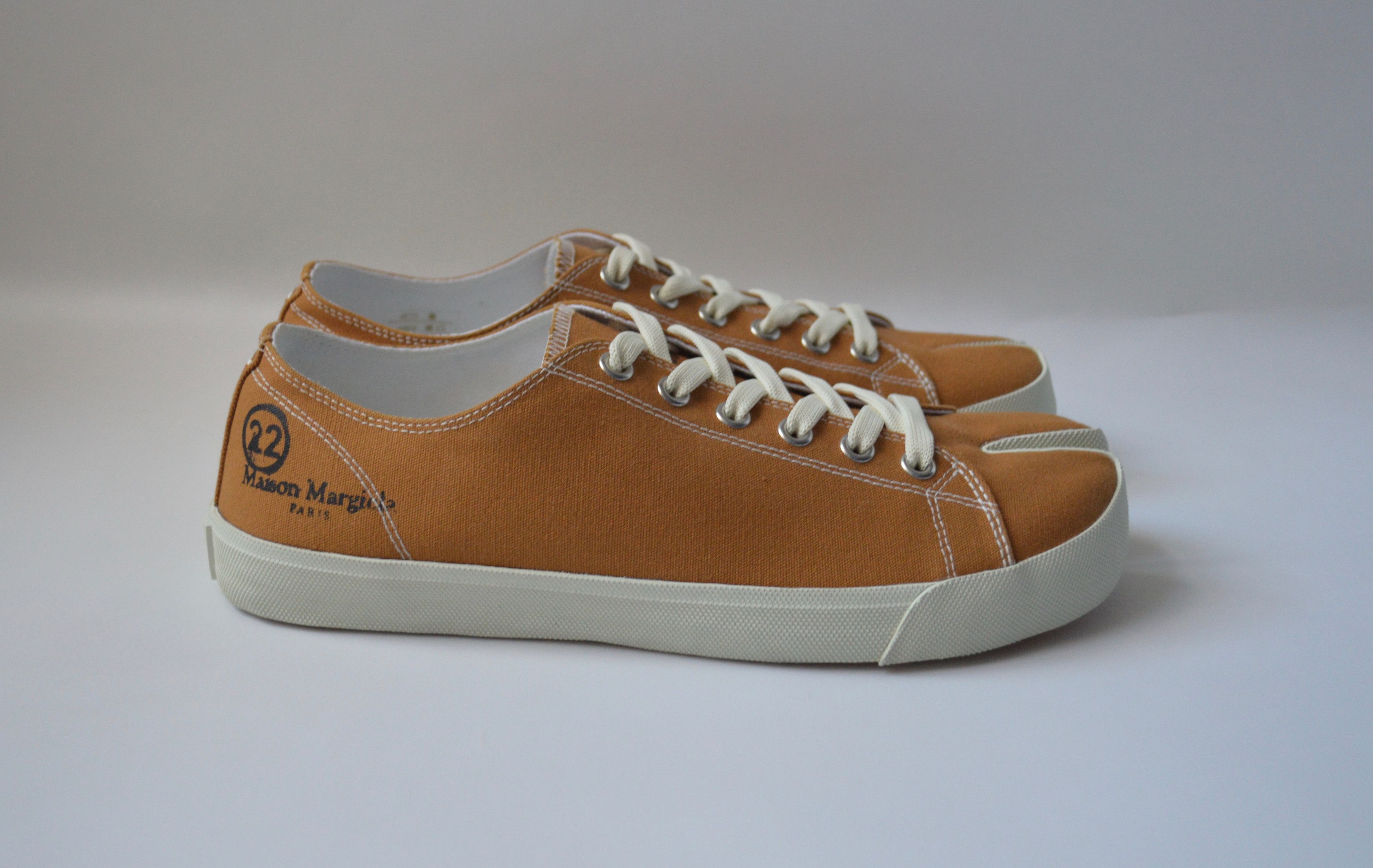 Maison Margiela Orange Canvas Tabi Sneakers Size US 8 / EU 41 - 8 Thumbnail