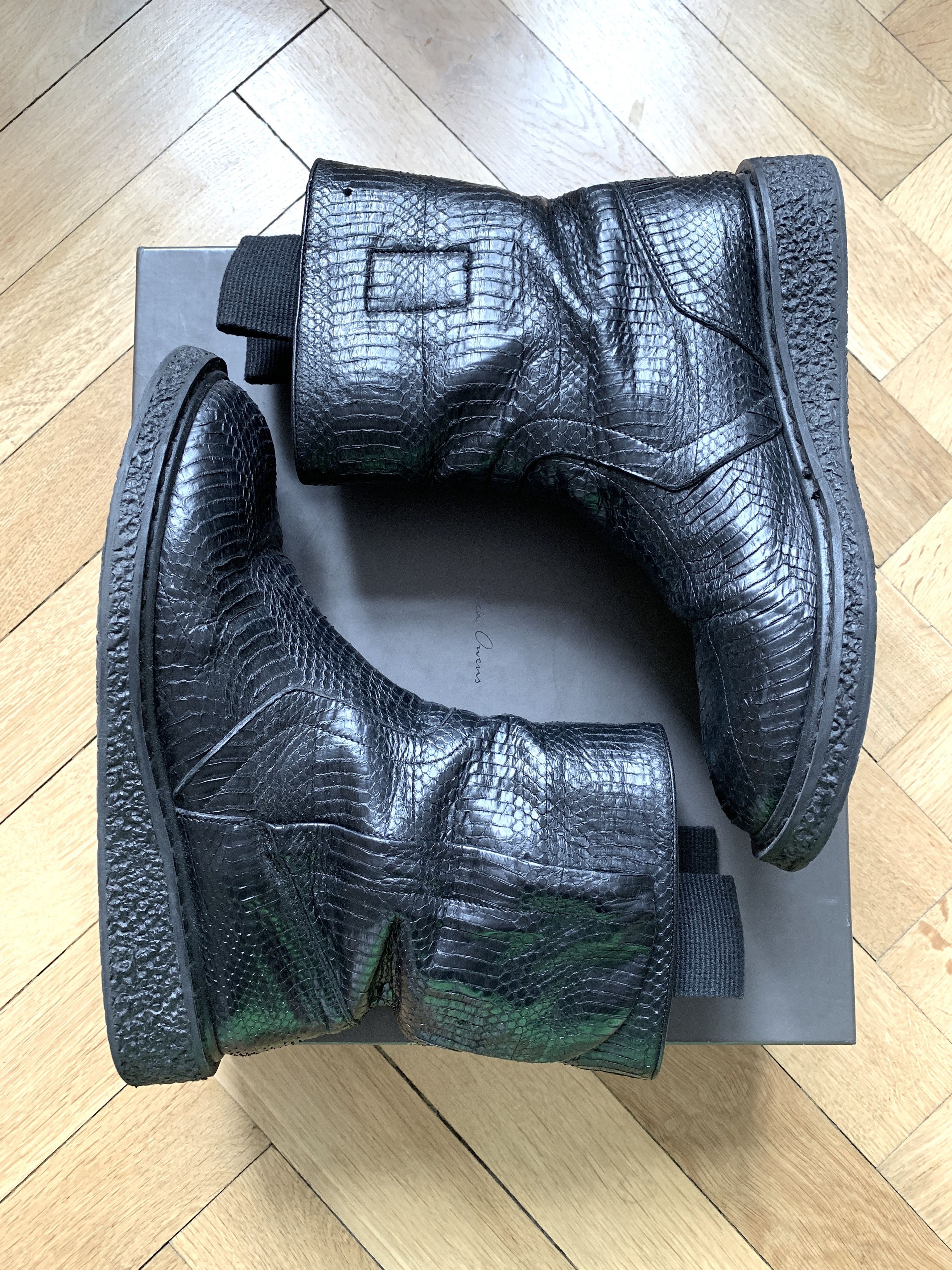 image of Rick Owens S/s 2009 "strutter" Snakeskin Python Boots Size 43 in Black, Men's