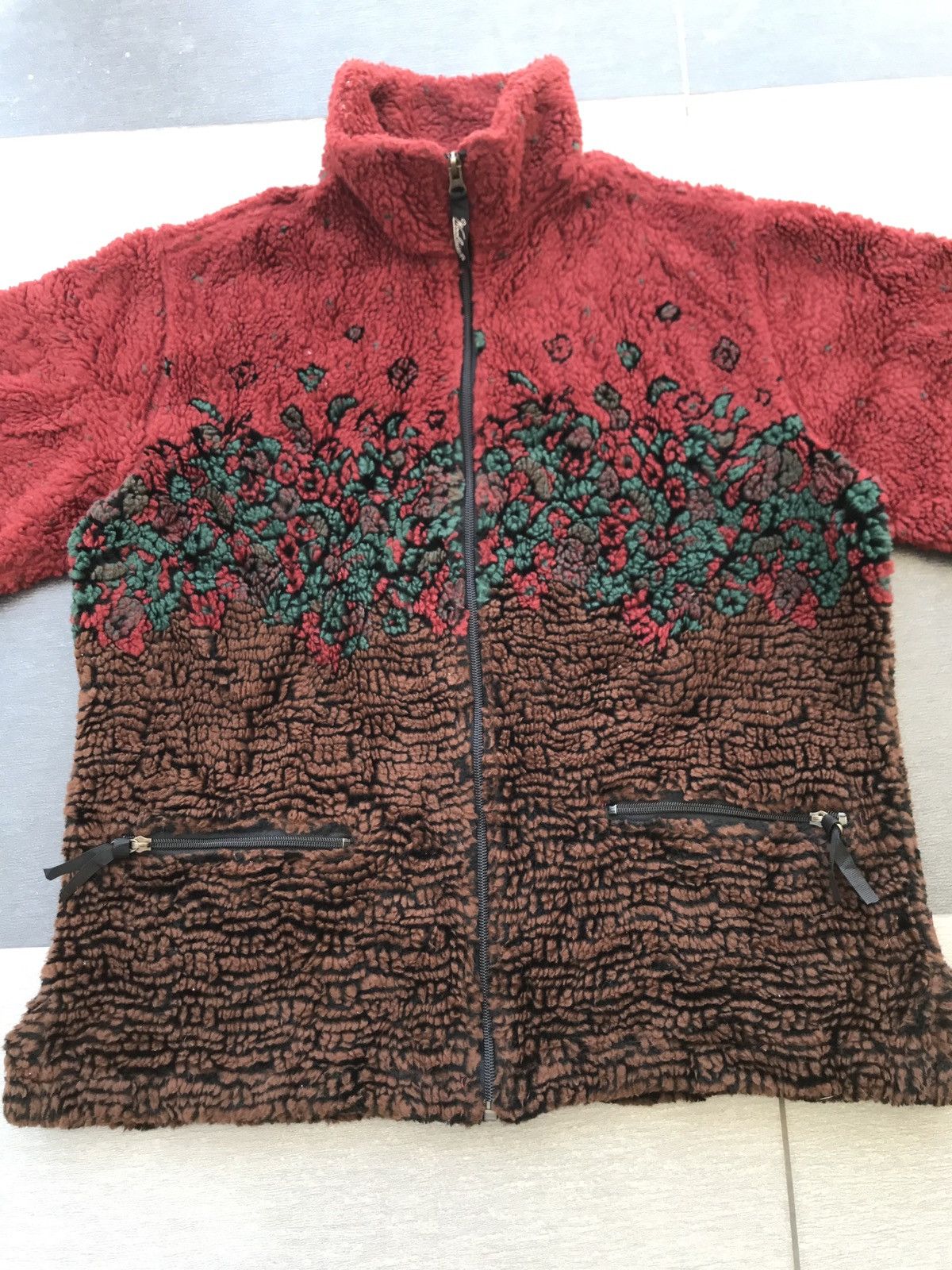 Vintage × Woolrich Woolen Mills 🔥Vintage Rare 90s WOOLRICH Printed Deep Pile Sherpa Jacket Size US M / EU 48-50 / 2 - 7 Thumbnail