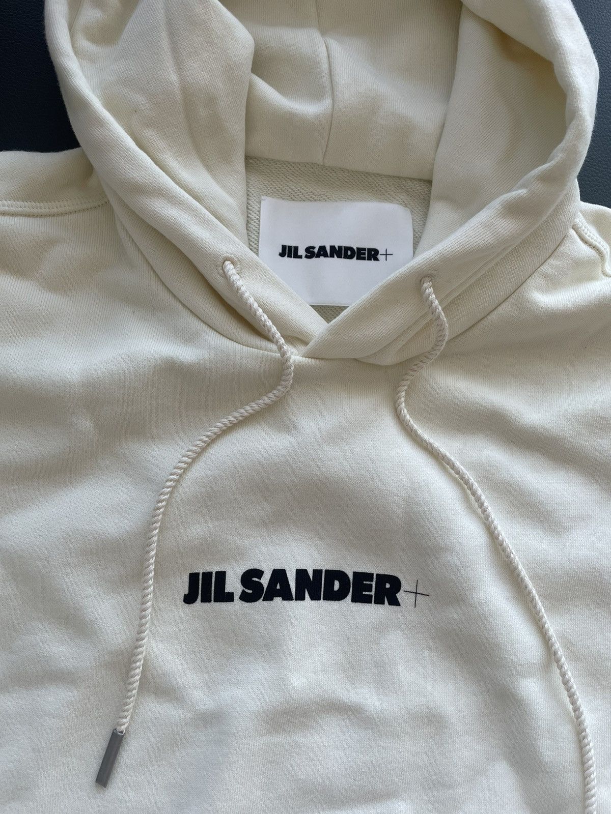 image of Jil Sander New Super Runway Sold Out Iconic Classic Logo Hoodie in Off White, Men's (Size XL)