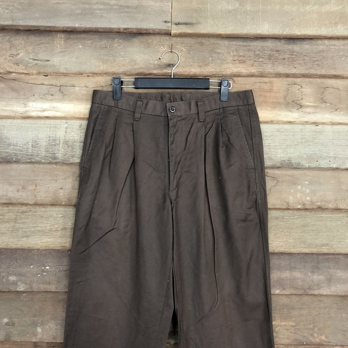 Japanese Brand Japanese Branded Uniqlo Dark Brown Straight Pants #A070 Size US 30 / EU 46 - 2 Thumbnail