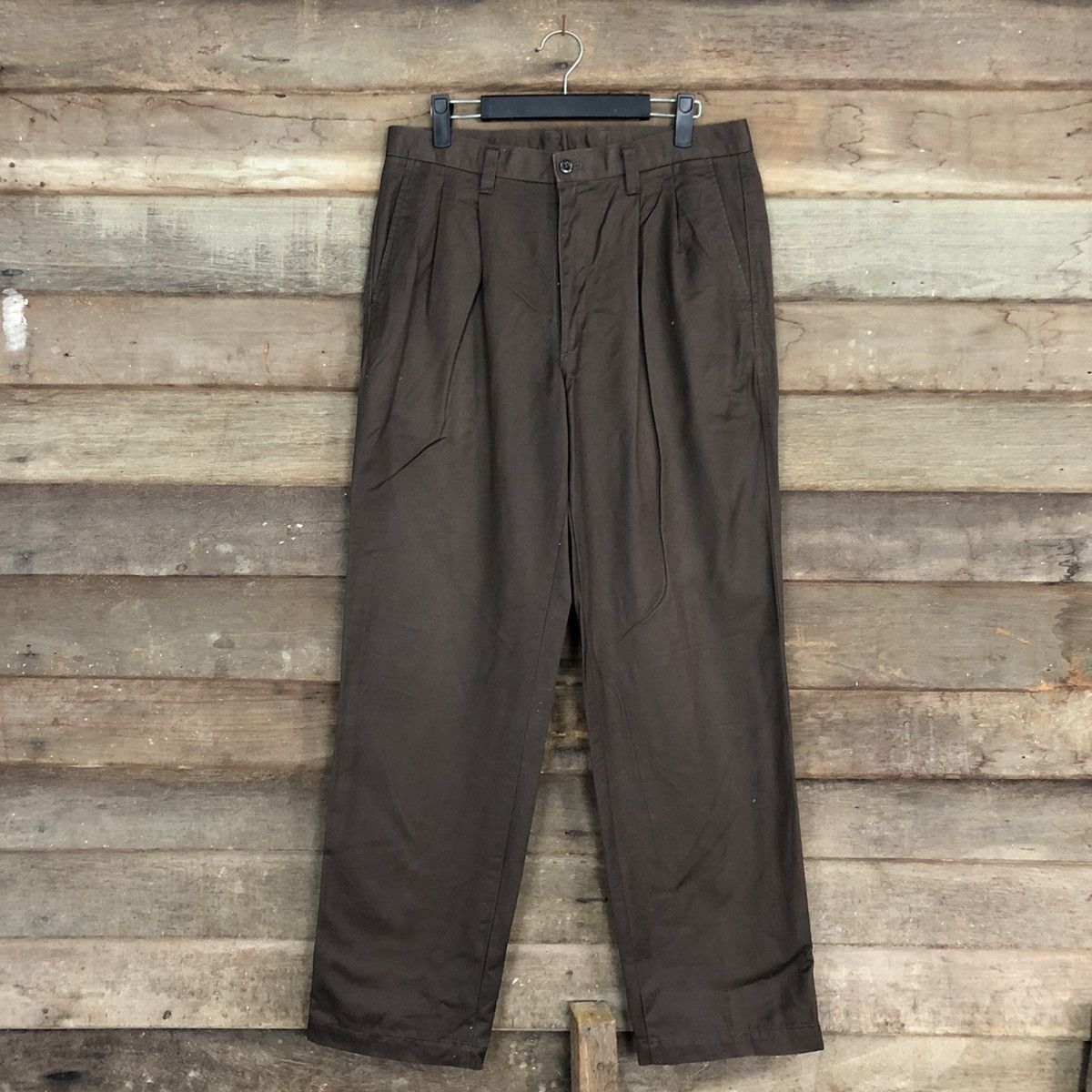 Japanese Brand Japanese Branded Uniqlo Dark Brown Straight Pants #A070 Size US 30 / EU 46 - 1 Thumbnail