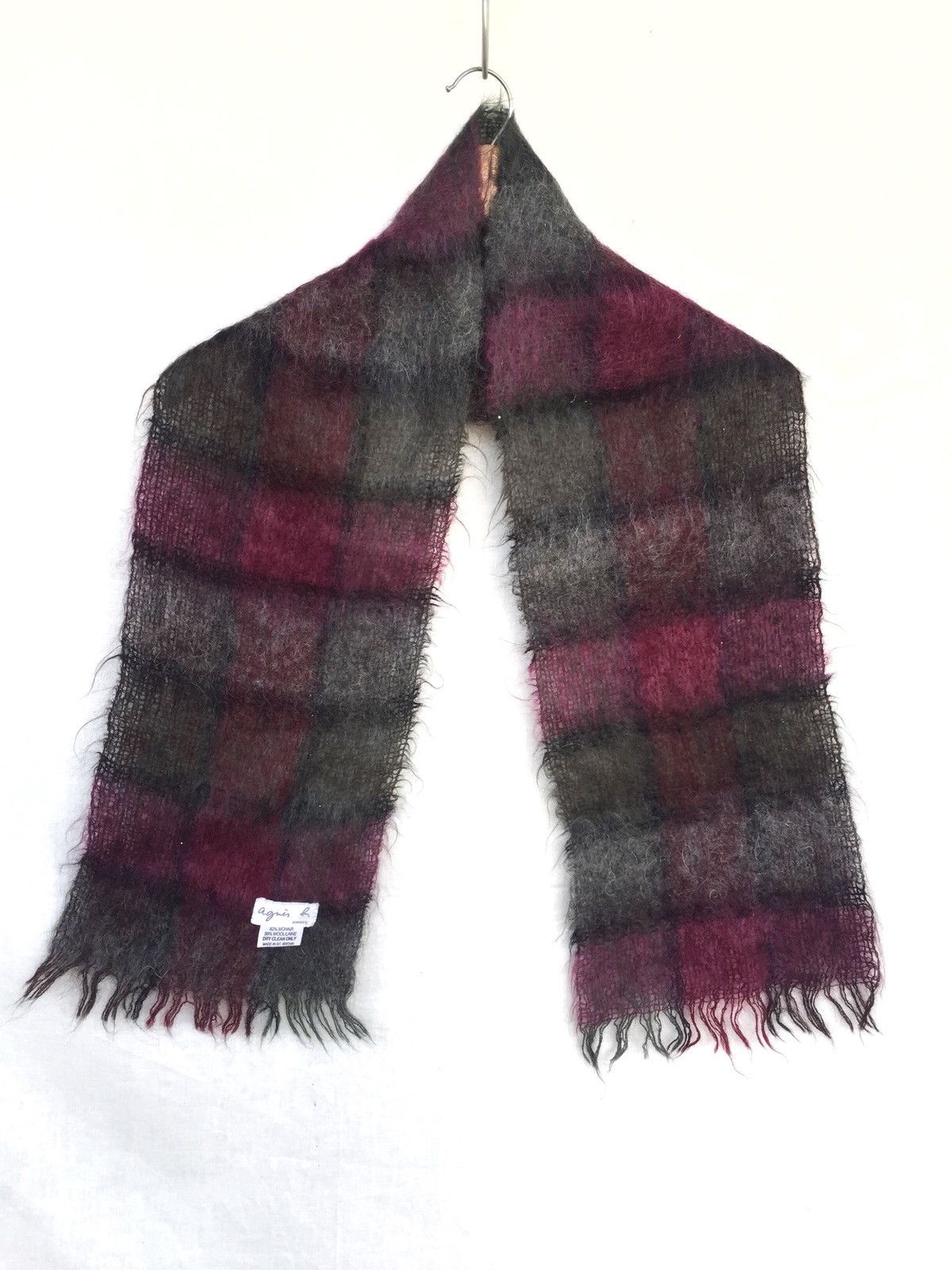 agnes b. AGNES B 🇫🇷 Mohair Wool Multicolor Plaid Scarves Size ONE SIZE - 1 Thumbnail