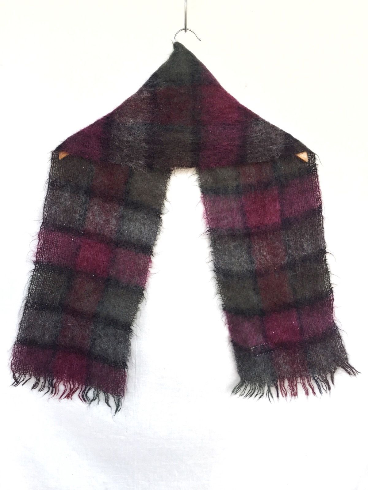agnes b. AGNES B 🇫🇷 Mohair Wool Multicolor Plaid Scarves Size ONE SIZE - 3 Thumbnail