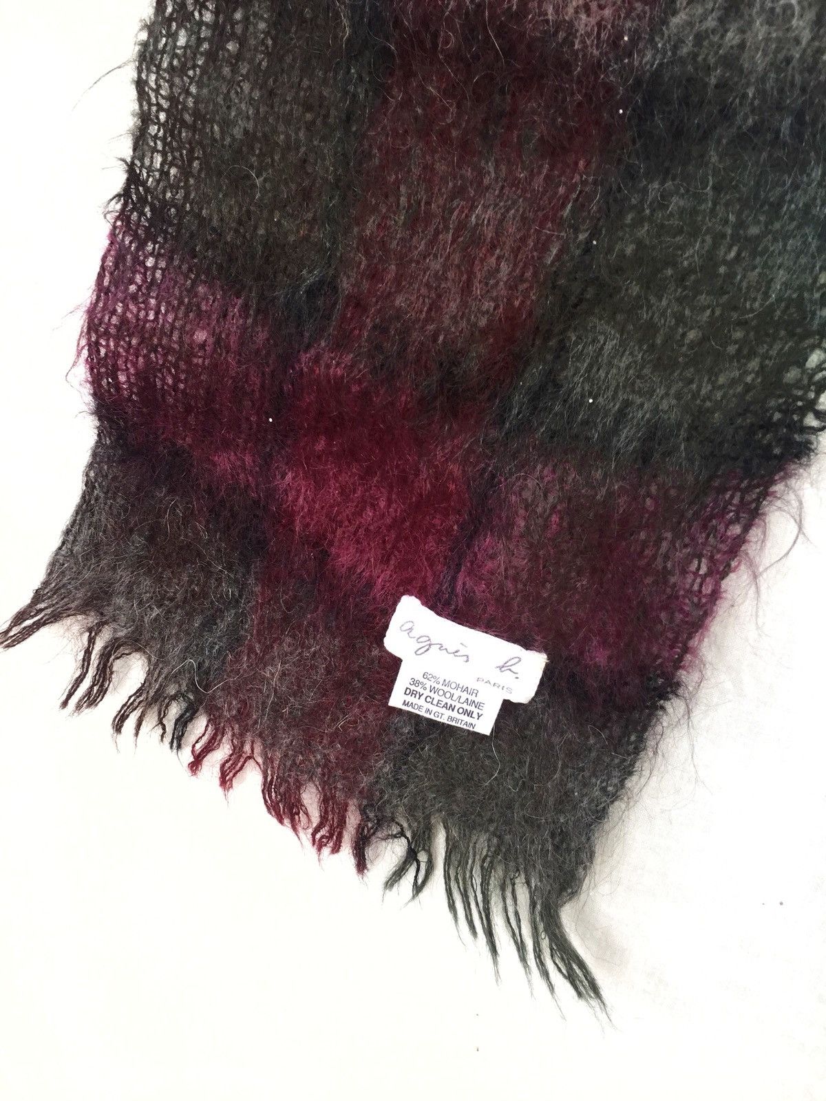 agnes b. AGNES B 🇫🇷 Mohair Wool Multicolor Plaid Scarves Size ONE SIZE - 4 Thumbnail