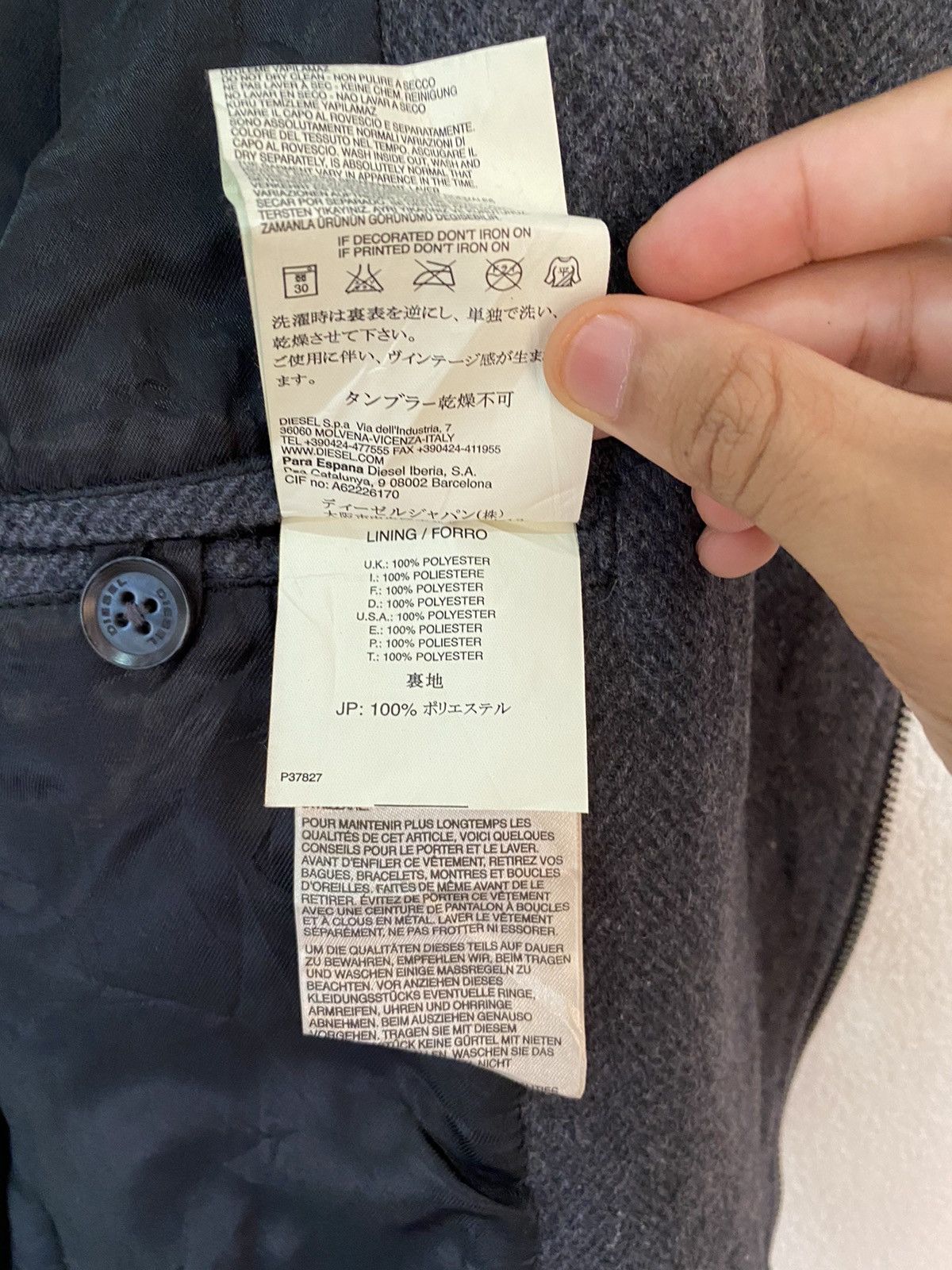 Helmut Lang 🇯🇵A/W 1998 DIESEL DOUBLE COLLAR WOOL BIKER JACKET Size US S / EU 44-46 / 1 - 13 Thumbnail