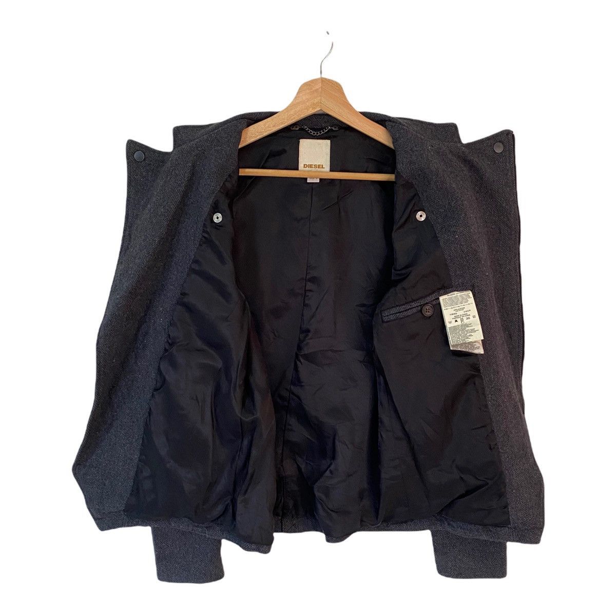 Helmut Lang 🇯🇵A/W 1998 DIESEL DOUBLE COLLAR WOOL BIKER JACKET Size US S / EU 44-46 / 1 - 4 Thumbnail