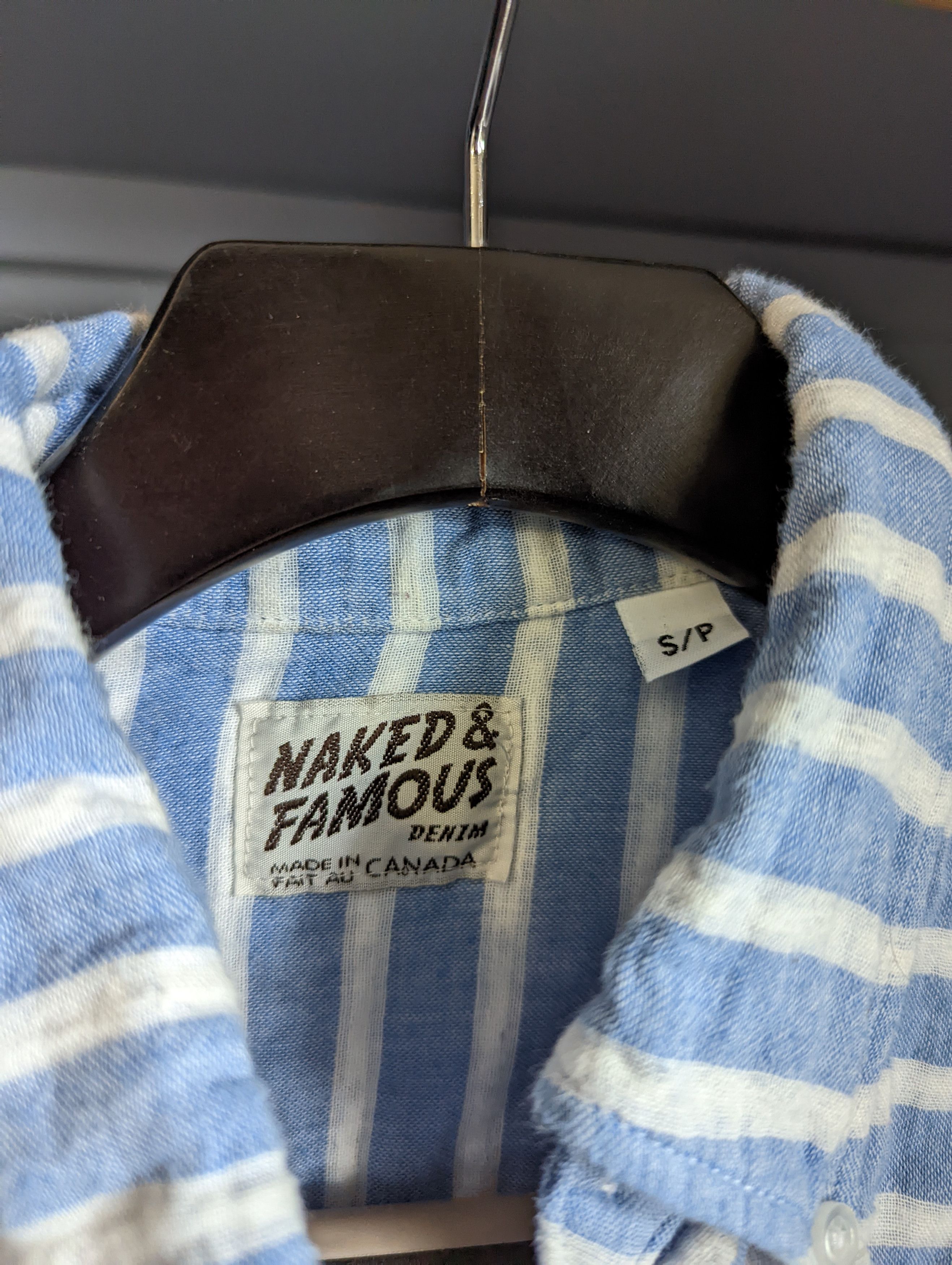 Naked & Famous Handwoven Striped Cotton Shirt Size US S / EU 44-46 / 1 - 4 Thumbnail