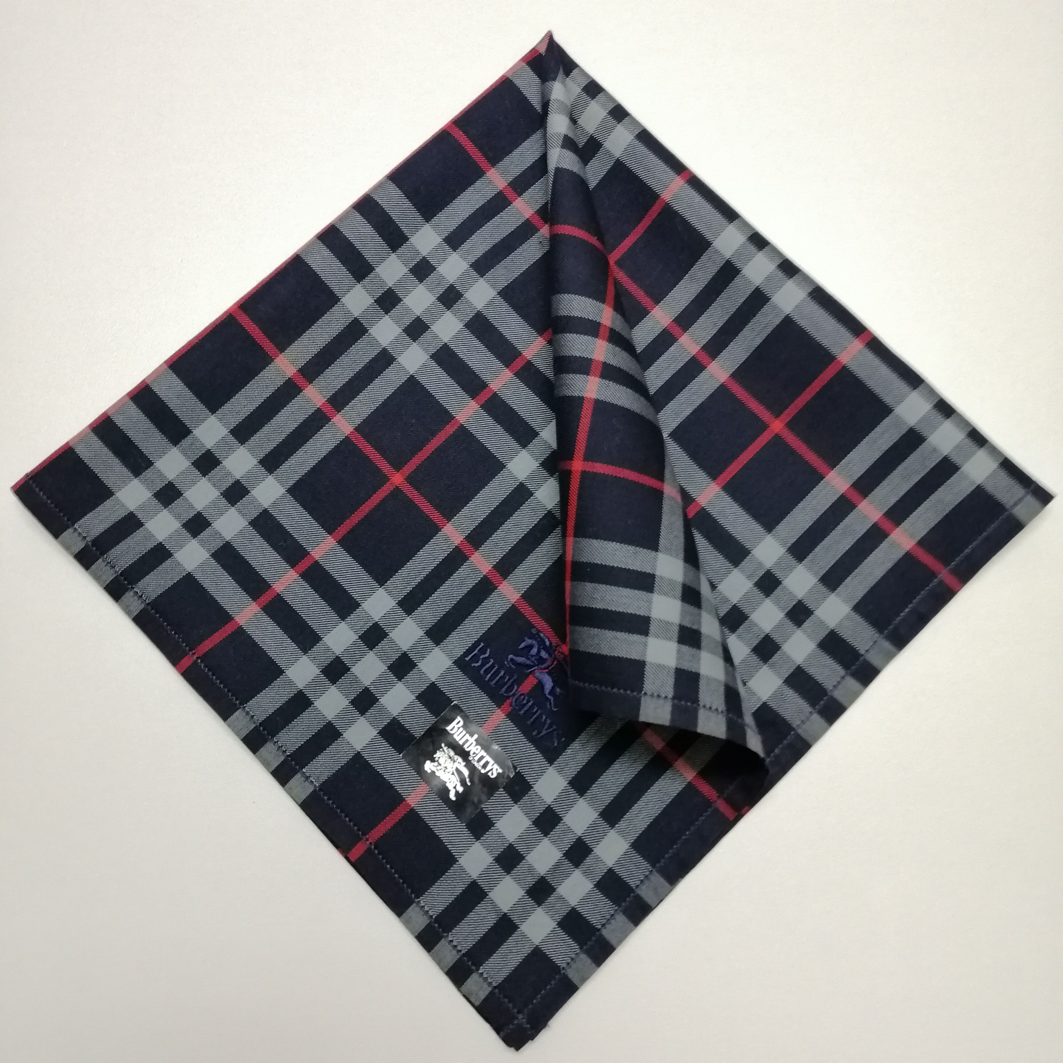 image of Burberrys Handkerchief/neckerchief/bandana-Kd2101 in Blue Checkered, Men's