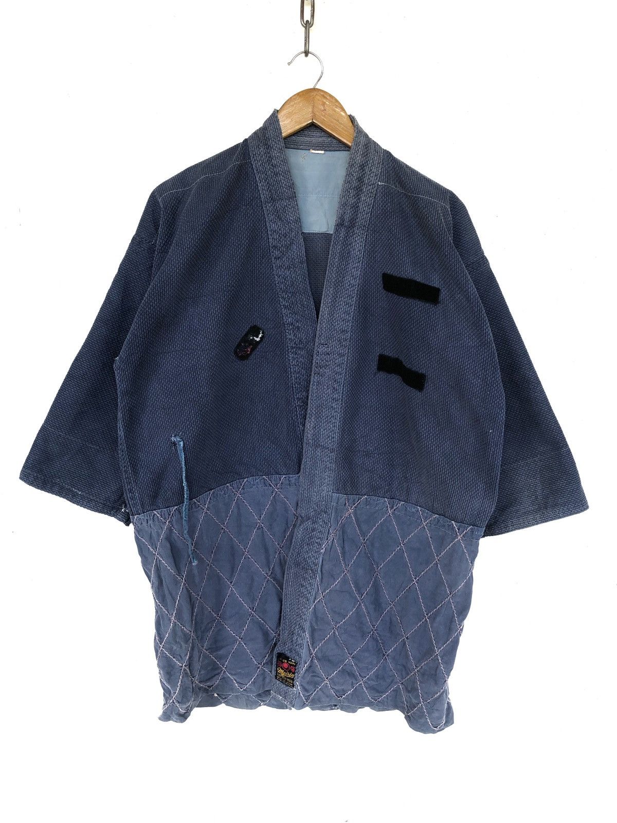Indigo RARE🔥Boro Patchwork Sashiko Stitches Kendo Jacket Size US M / EU 48-50 / 2 - 3 Thumbnail