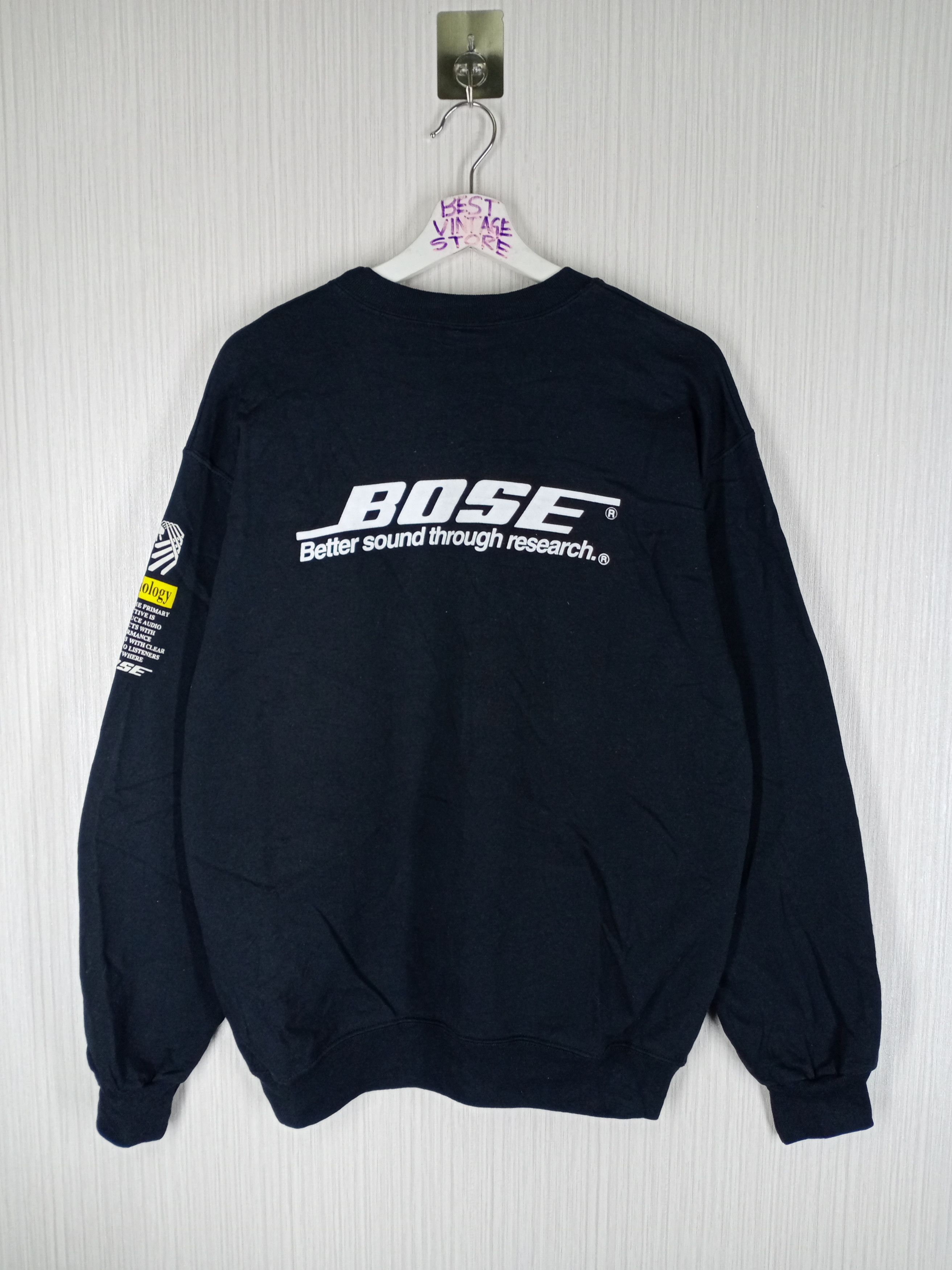 Pre-owned Made In Usa X Sports Specialties Vintage 90's Bose Audio System Sweatshirt In Black