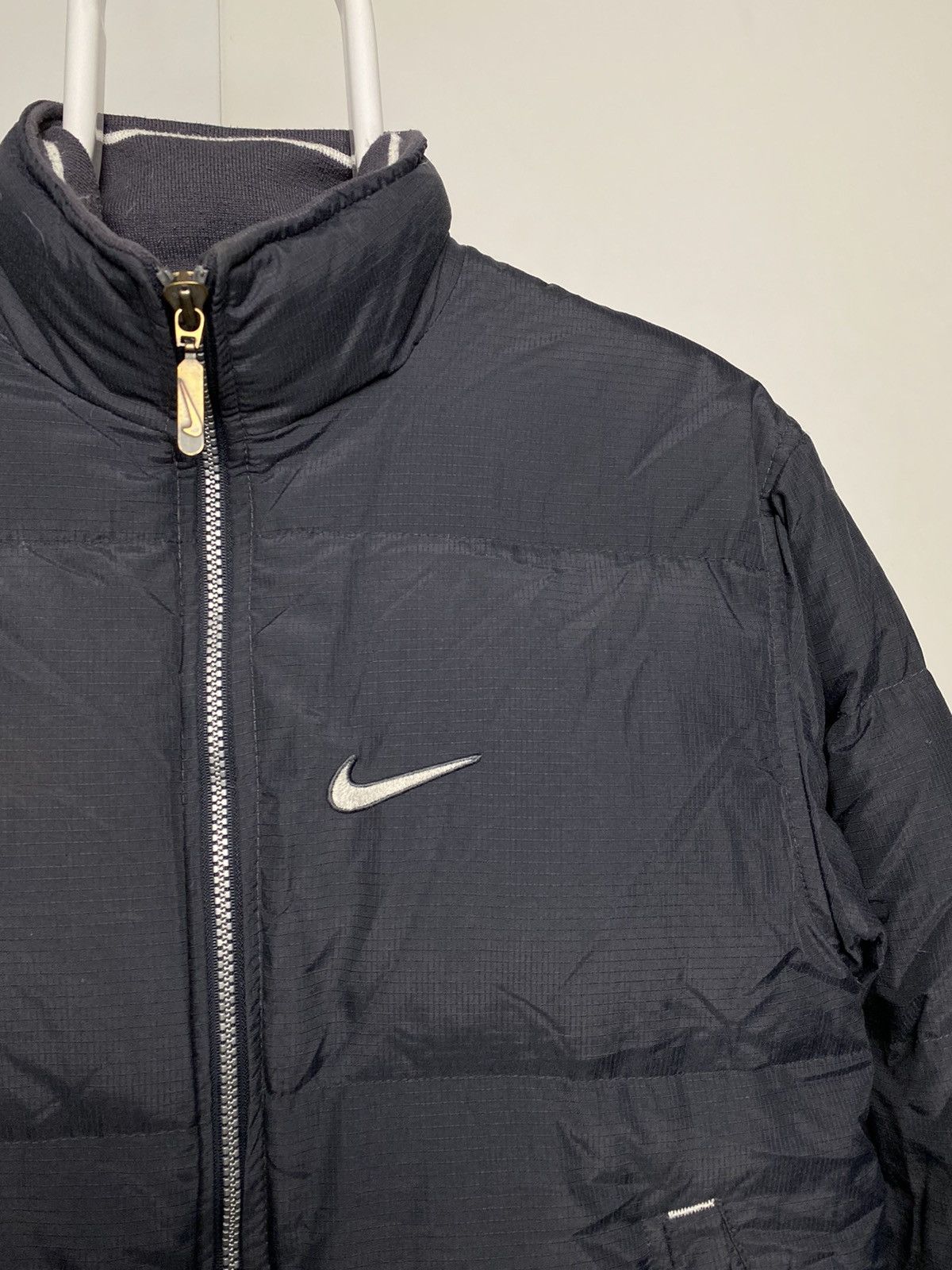 Nike × Vintage Nike vintage grey puffer jacket small swoosh logo 2000s Size US XS / EU 42 / 0 - 3 Thumbnail