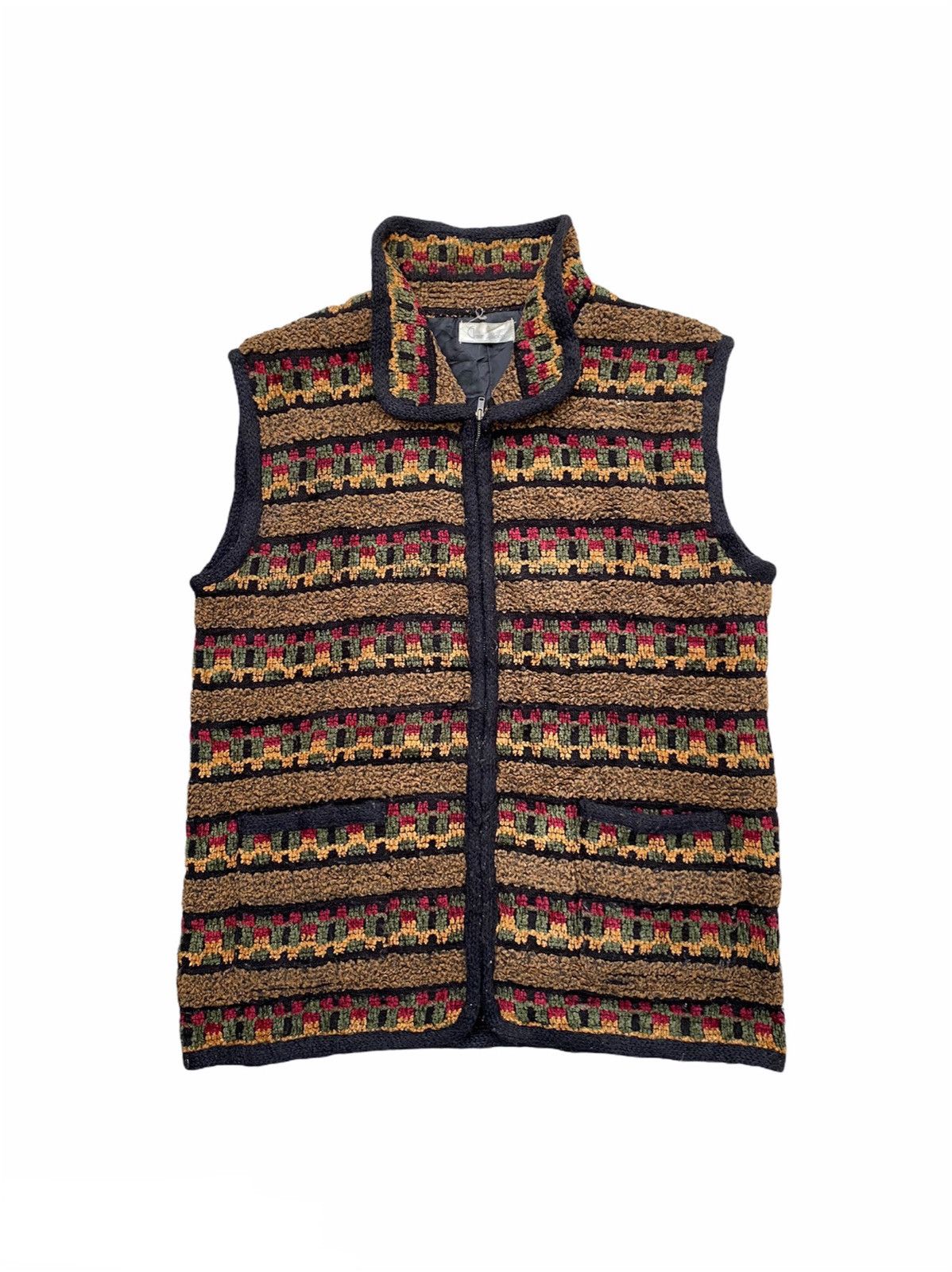 Japanese Brand Grace Saloon Printed Fleece Vest Jacket / Nike Patagonia Size US L / EU 52-54 / 3 - 1 Thumbnail