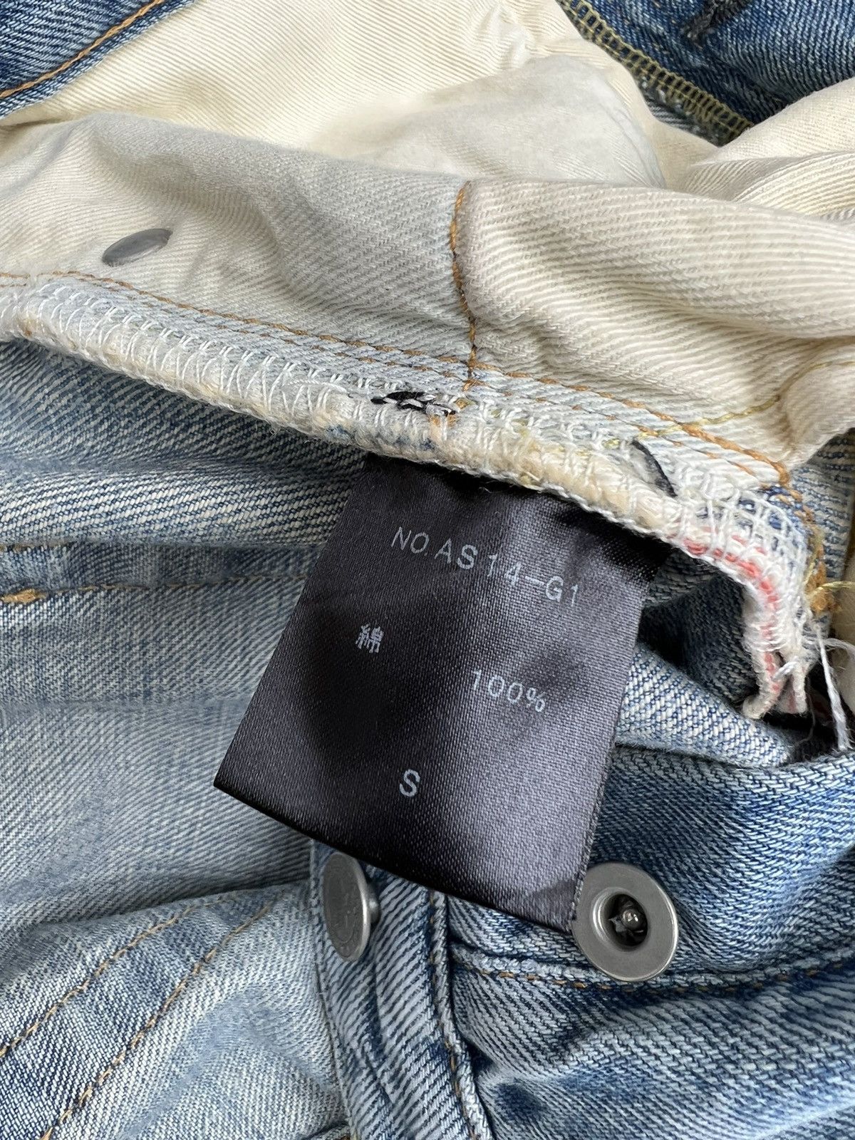 Vintage Archi Japan Fade Light Blue Redline Denim Cropped Jeans Size US 30 / EU 46 - 16 Thumbnail