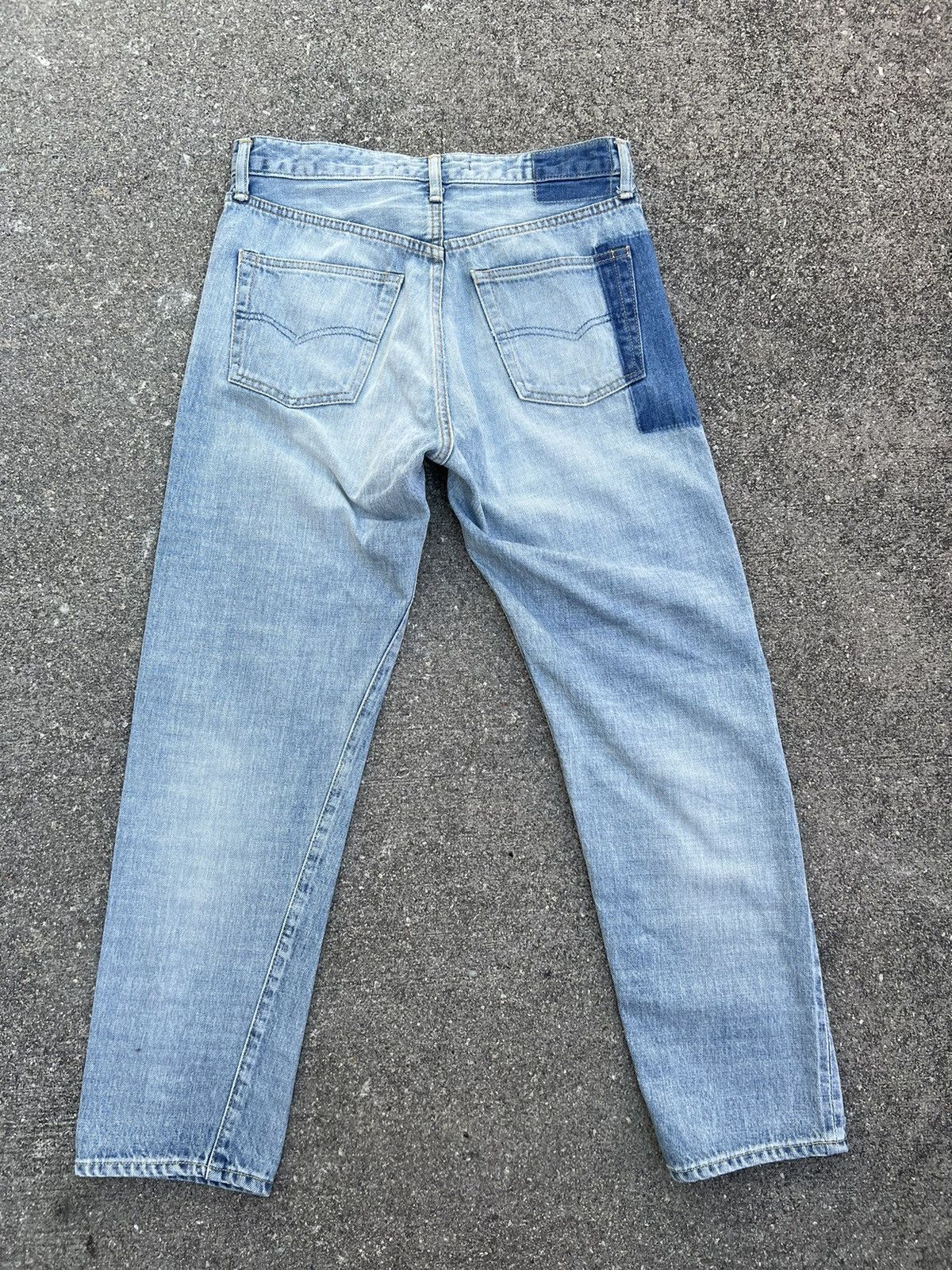 Vintage Archi Japan Fade Light Blue Redline Denim Cropped Jeans Size US 30 / EU 46 - 2 Thumbnail