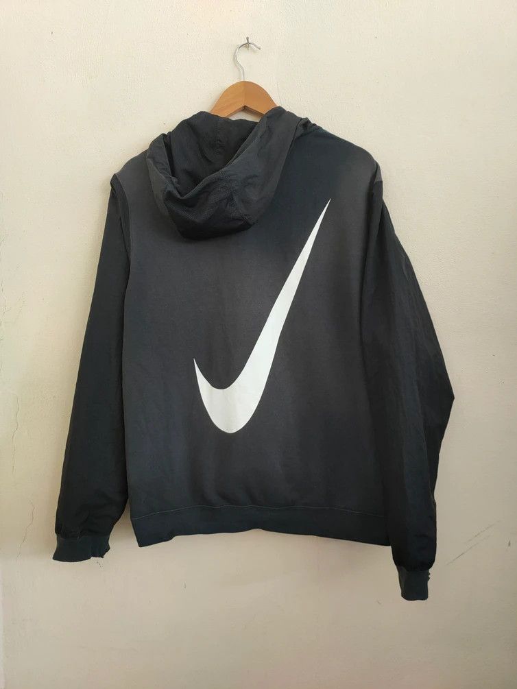 Nike × Vintage Vintage Nike Distress Big Logo Zipup Hoodie Size US XL / EU 56 / 4 - 1 Thumbnail