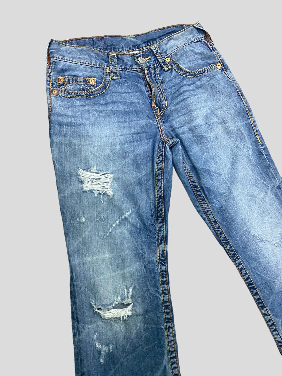 True Religion TRUE RELIGION STRAIGHT SECTION DISTRESSED LIGHTNING DESIGN Size US 31 - 5 Thumbnail