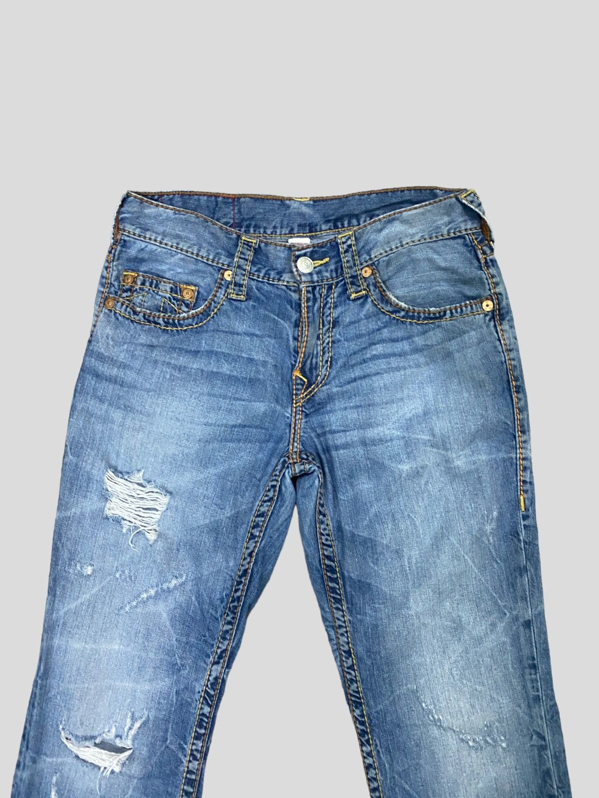 True Religion TRUE RELIGION STRAIGHT SECTION DISTRESSED LIGHTNING DESIGN Size US 31 - 3 Thumbnail