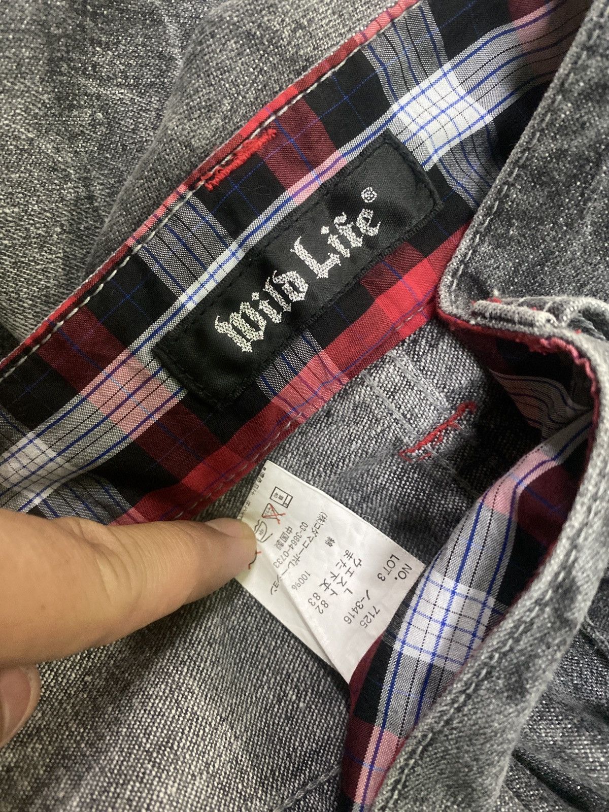 Japanese Brand × Seditionaries × Vintage VINTAGE FAMOUS WILD LIFE CROSS PRINT POEM DESIGN DENIM Size US 31 - 13 Thumbnail