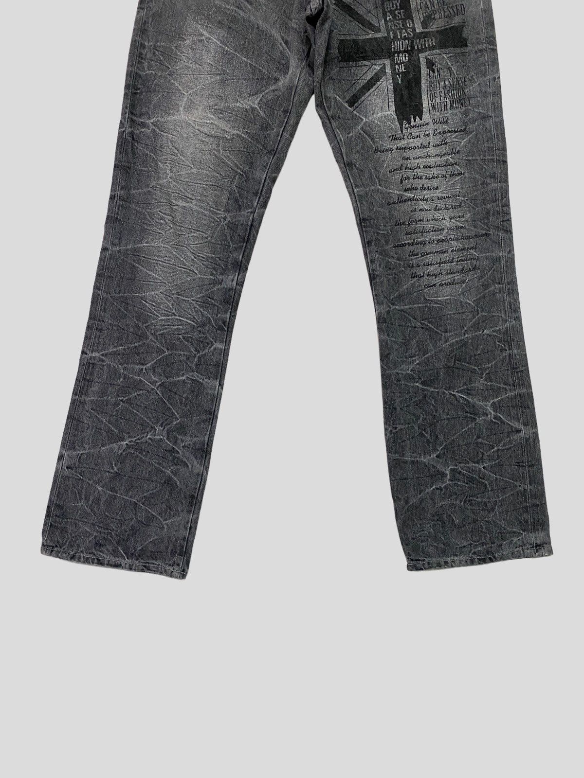 Japanese Brand × Seditionaries × Vintage VINTAGE FAMOUS WILD LIFE CROSS PRINT POEM DESIGN DENIM Size US 31 - 6 Thumbnail