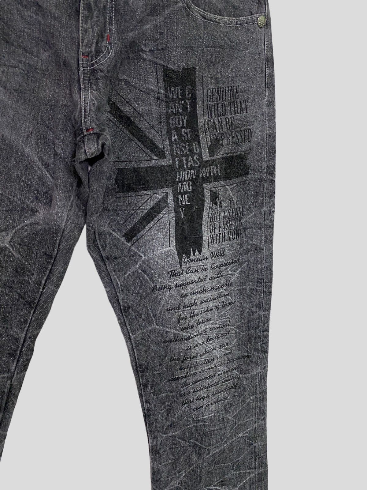 Japanese Brand × Seditionaries × Vintage VINTAGE FAMOUS WILD LIFE CROSS PRINT POEM DESIGN DENIM Size US 31 - 8 Thumbnail