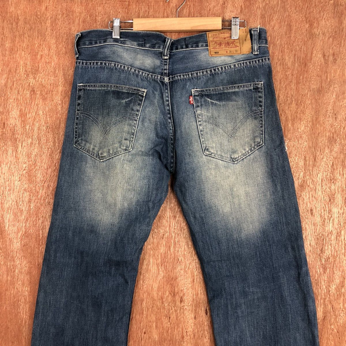 Levi's DLL 501 Big E Levis Strauss Blue Denim JEans Pants #1638 Size US 36 / EU 52 - 10 Thumbnail