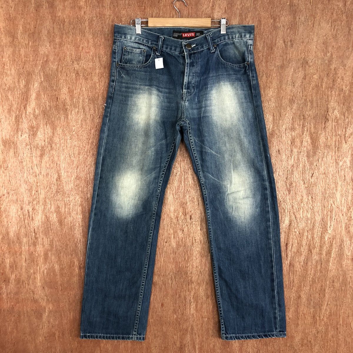 image of Distressed Denim x Levis 501 Big E Levis Strauss Blue Denim Jeans Pants 1638, Men's (Size 36)