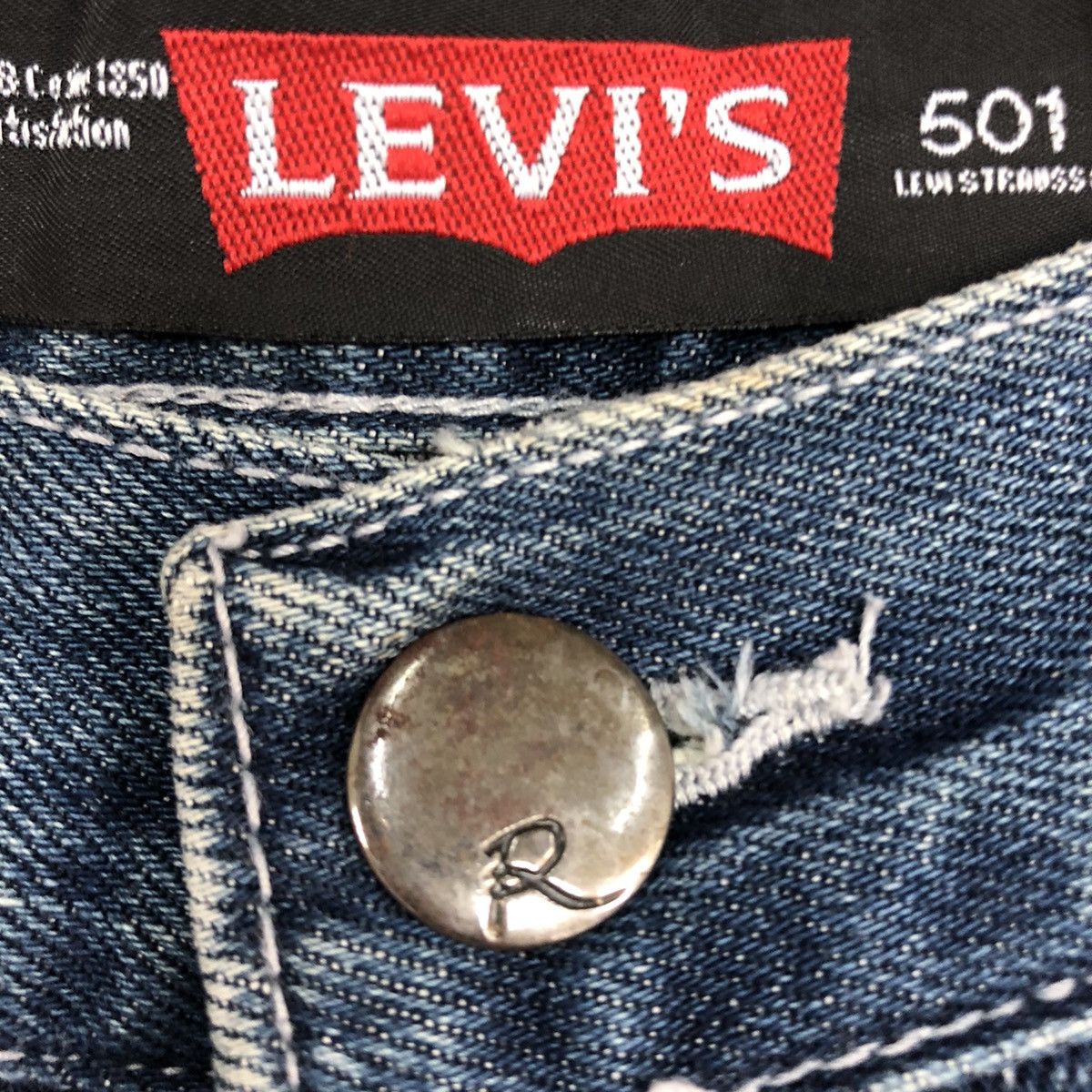 Levi's DLL 501 Big E Levis Strauss Blue Denim JEans Pants #1638 Size US 36 / EU 52 - 5 Thumbnail