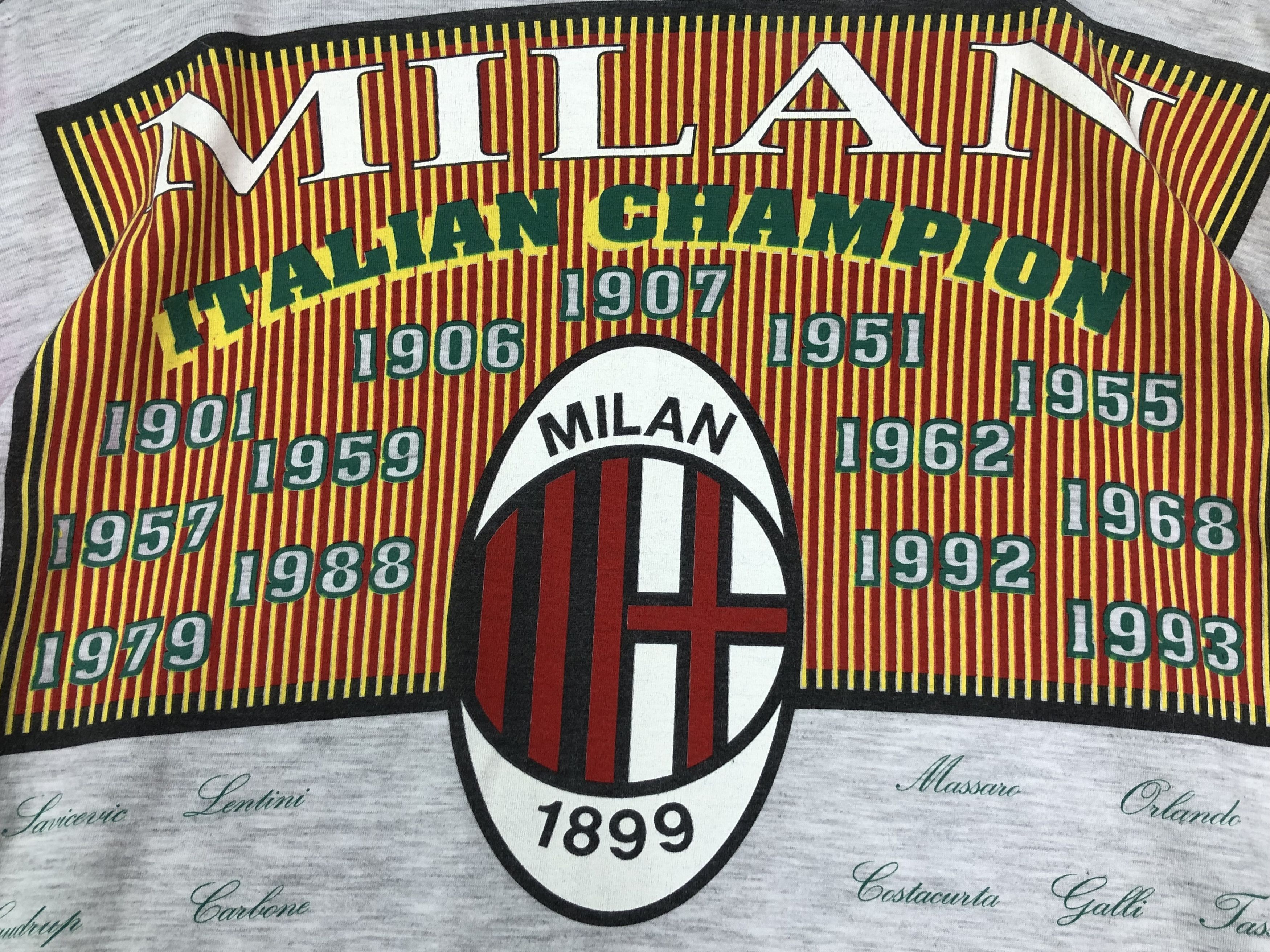Lotto Sport RARE🔥VINTAGE 1993 AC MILAN FOOTBALL CHAMPIONS HISTORY Size US L / EU 52-54 / 3 - 15 Thumbnail