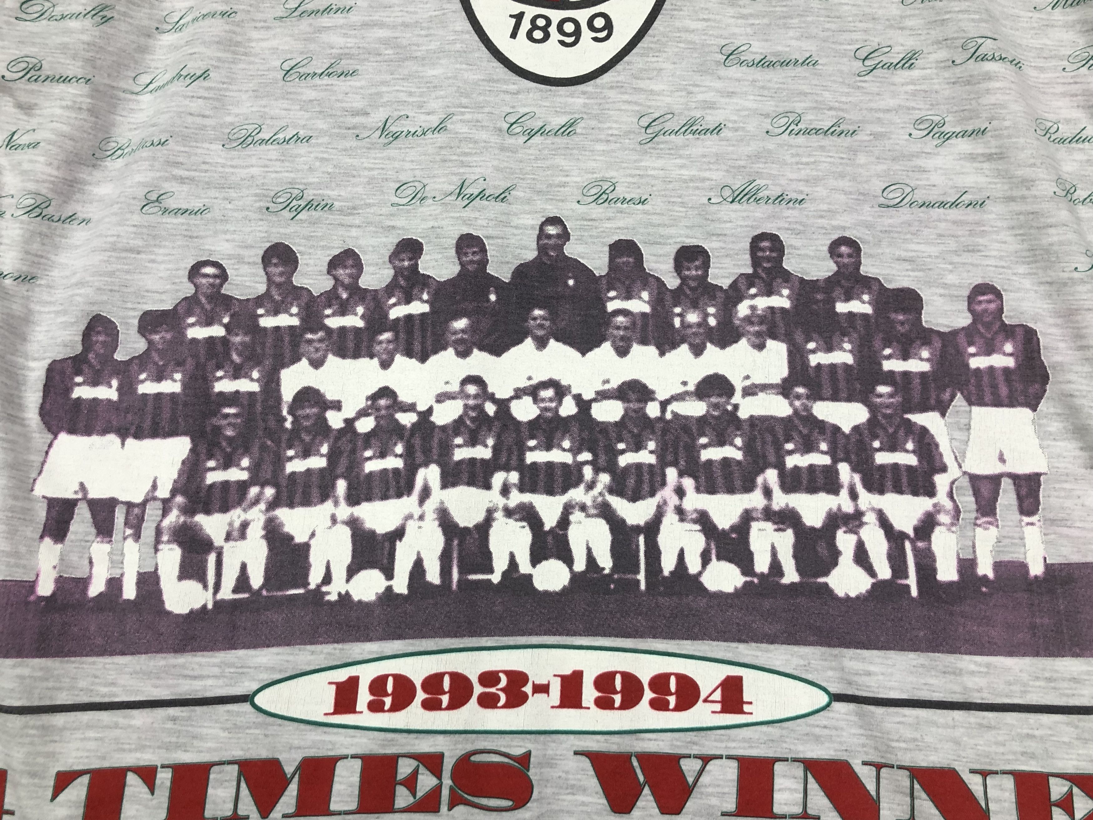 Lotto Sport RARE🔥VINTAGE 1993 AC MILAN FOOTBALL CHAMPIONS HISTORY Size US L / EU 52-54 / 3 - 16 Thumbnail