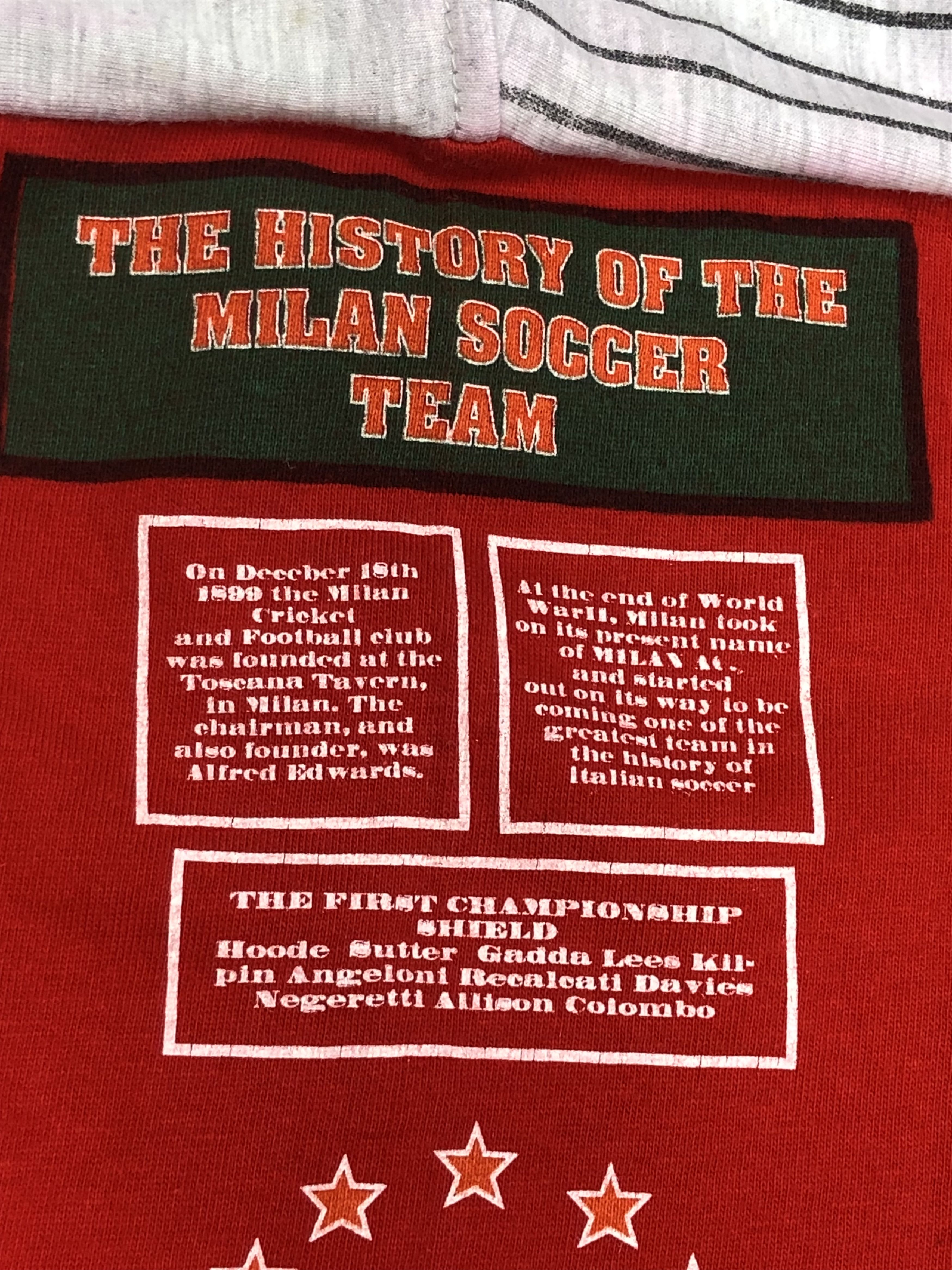 Lotto Sport RARE🔥VINTAGE 1993 AC MILAN FOOTBALL CHAMPIONS HISTORY Size US L / EU 52-54 / 3 - 19 Thumbnail