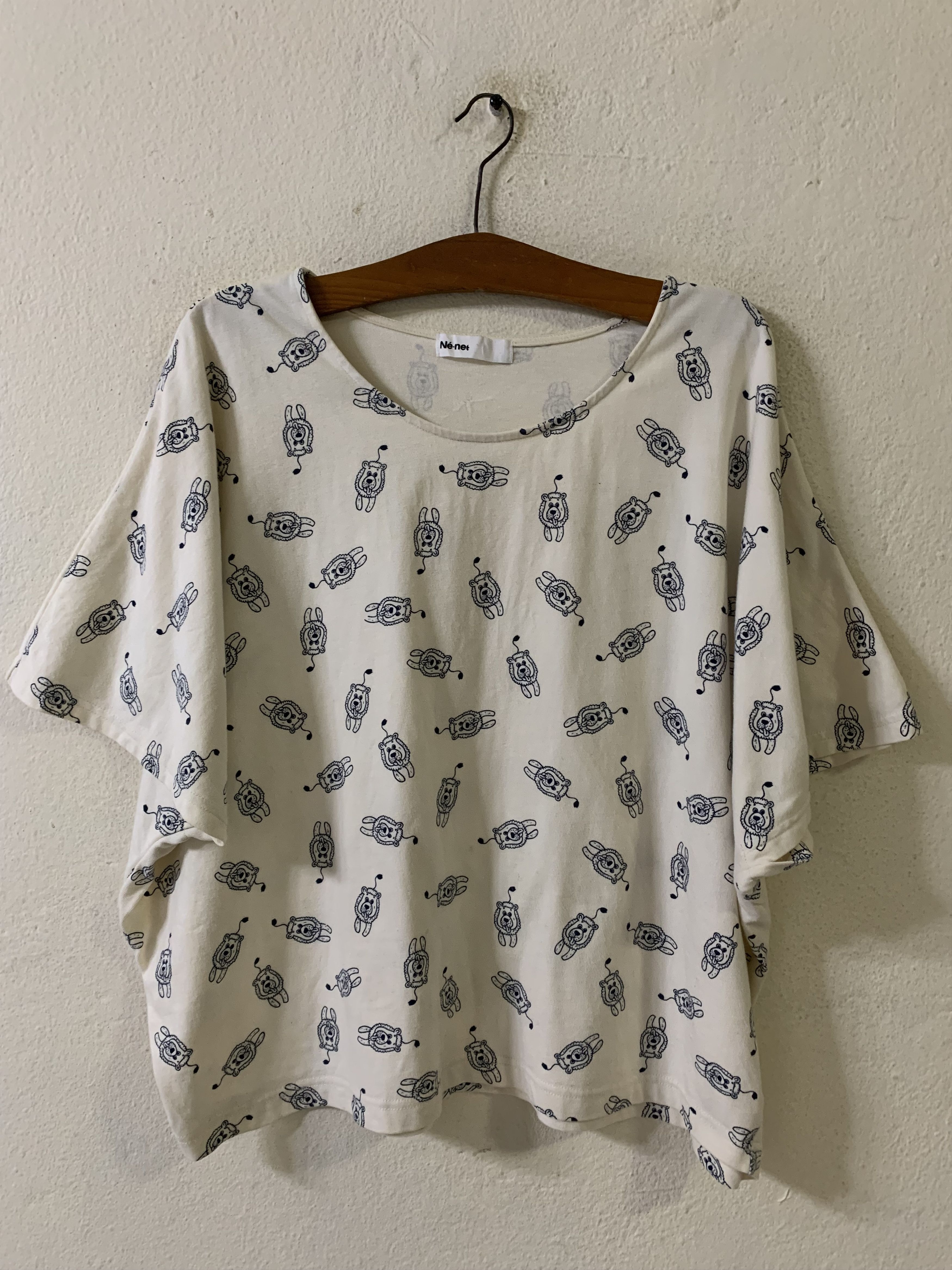 image of Issey Miyake Ne-Net Fullprint Women Tshirt in Cream (Size XS)