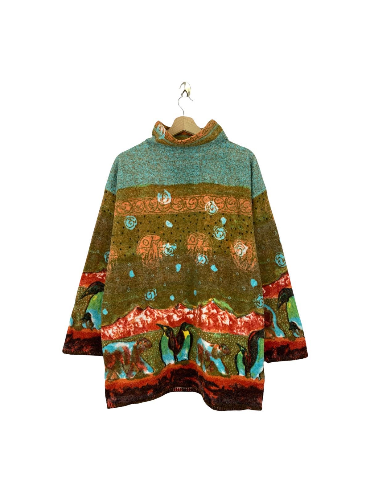 Issey Miyake × Japanese Brand × Tsumori Chisato Issey miyake Tsumori chisato printed fleece sweater Size US L / EU 52-54 / 3 - 1 Thumbnail