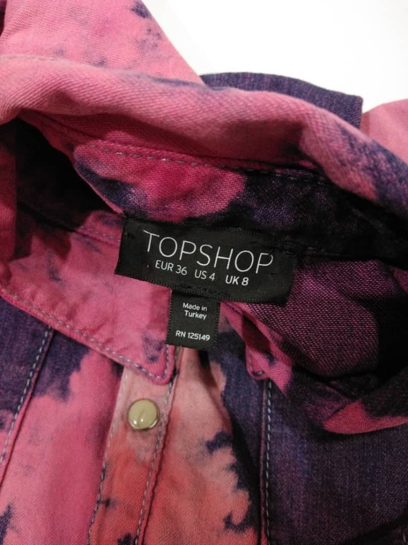 20471120 × Topshop Distressed Bleach Acidwash Grunge style Snap Buttom Size US M / EU 48-50 / 2 - 8 Thumbnail