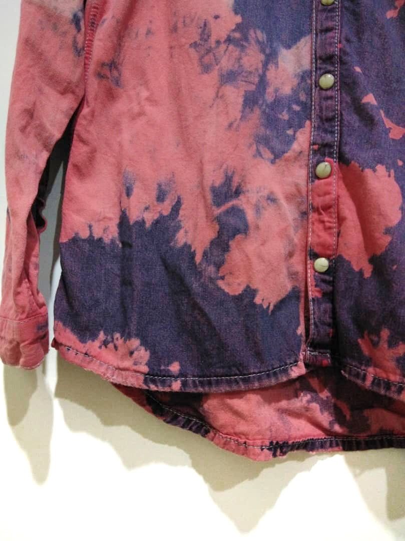 20471120 × Topshop Distressed Bleach Acidwash Grunge style Snap Buttom Size US M / EU 48-50 / 2 - 6 Thumbnail