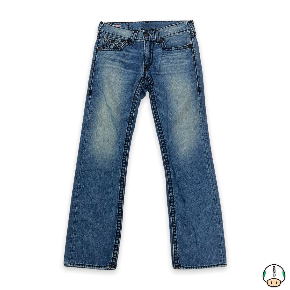 True Religion True Religion Ricky Super T Jeans 35x33 Relaxed Straight Leg Size US 35 - 1 Thumbnail