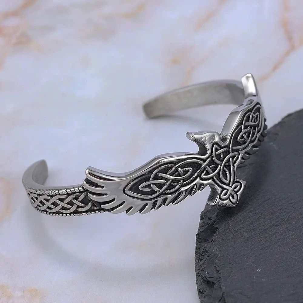 Jewelry Steel Raven Eagle Bracelet Size ONE SIZE - 2 Thumbnail