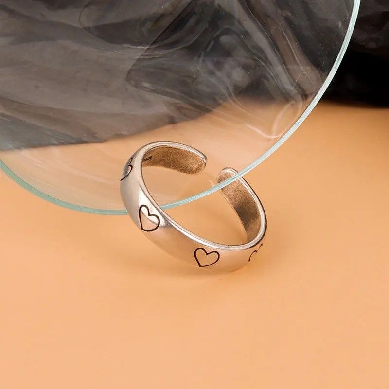 Jewelry × Vintage Heart-Shape Simple Rings Size ONE SIZE - 2 Thumbnail