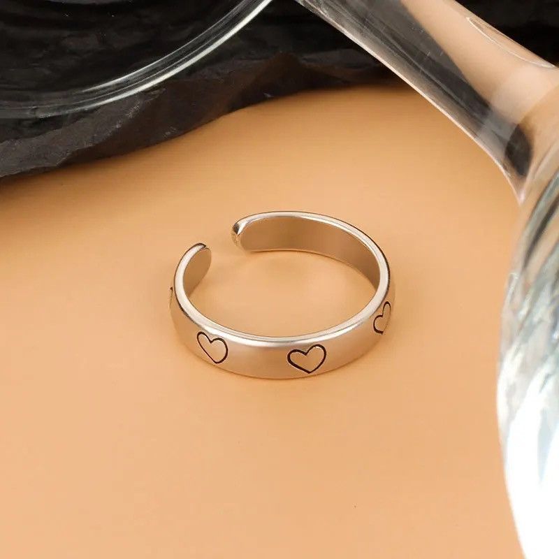 Jewelry × Vintage Heart-Shape Simple Rings Size ONE SIZE - 3 Thumbnail