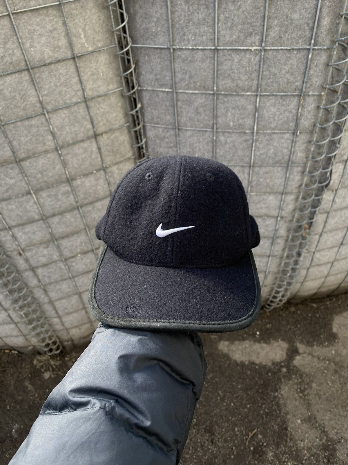 Nike Vintage Black Denim online 90's Swoosh Hat Snapback Cap Small n Y2K