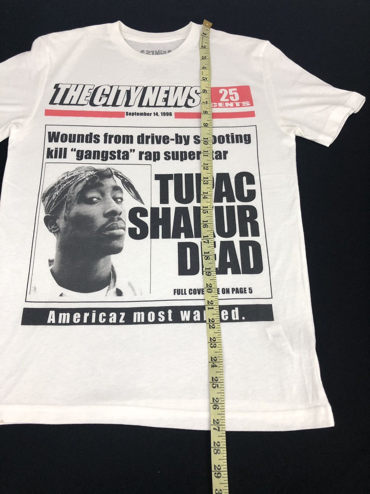 Band Tees × Rap Tees Tupac Shakur 2pac Dead Breaking News Tee Size US S / EU 44-46 / 1 - 4 Thumbnail