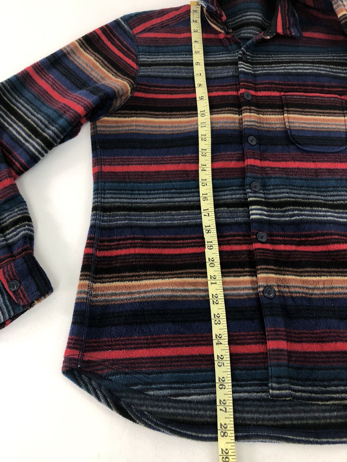 Flannel × Japanese Brand × Vintage Flannel Thick Button Up Shirts Single Pocket Striped Block Size US L / EU 52-54 / 3 - 7 Thumbnail
