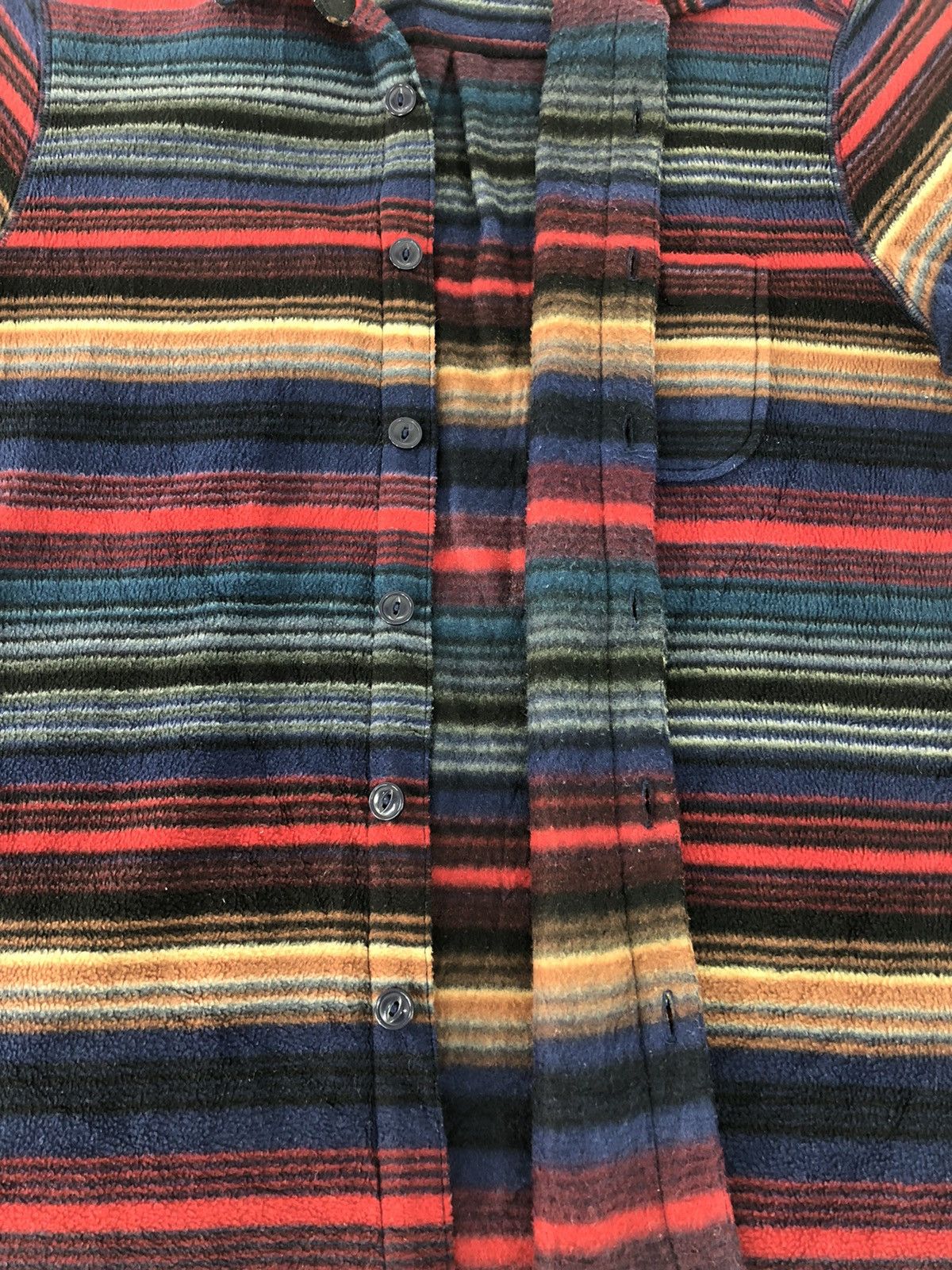 Flannel × Japanese Brand × Vintage Flannel Thick Button Up Shirts Single Pocket Striped Block Size US L / EU 52-54 / 3 - 4 Thumbnail